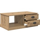 VidaXL Salontafel met lade Artisan Eiken 90 x 50 x 35 cm Bewerkt hout