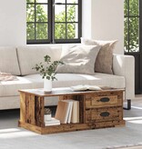 VidaXL Salontafel met lade Oud Hout 90 x 50 x 35 cm Bewerkt hout
