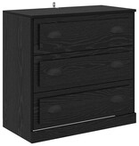 VidaXL Dressoir met lade Zwart Eiken 70 x 35,5 x 67,5 cm Bewerkt hout