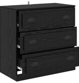 VidaXL Dressoir met lade Zwart Eiken 70 x 35,5 x 67,5 cm Bewerkt hout