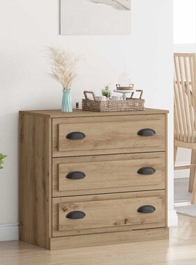 VidaXL Dressoir Artisan Eiken 70 x 35,5 x 67,5 cm Bewerkt hout
