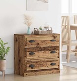 VidaXL Dressoir met lade Oud Hout 70 x 35,5 x 67,5 cm Bewerkt hout