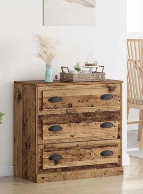 VidaXL Dressoir met lade Oud Hout 70 x 35,5 x 67,5 cm Bewerkt hout