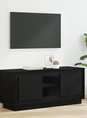 VidaXL TV-kast Zwart Eiken 102 x 35 x 45 cm Bewerkt hout