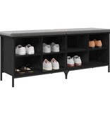 VidaXL Schoenenkast met plank met opslag Zwart Eiken 131 x 35 x 50 cm