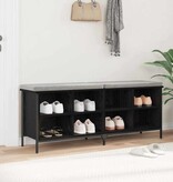 VidaXL Schoenenkast met plank met opslag Zwart Eiken 131 x 35 x 50 cm