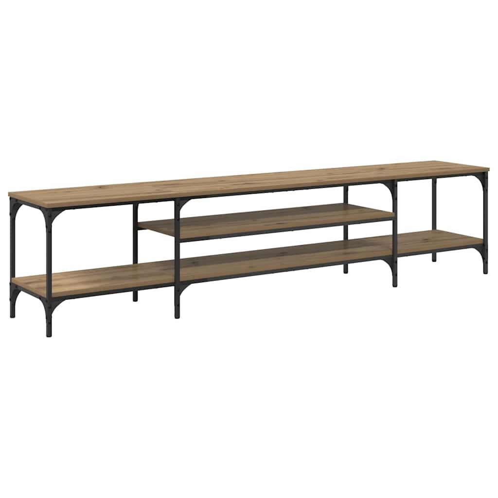 VidaXL TV-kast Artisan Eiken 201 x 35 x 45 cm Gemonteerd hout en ijzer