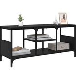 VidaXL TV-kast Zwart Eiken 100 x 35 x 45 cm Gemonteerd hout en ijzer