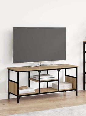 VidaXL TV-kast Artisan Eiken 100 x 35 x 45 cm Gemonteerd hout en ijzer