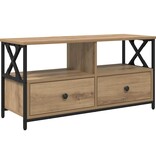 VidaXL TV-kast Artisan Eiken 90 x 33 x 45 cm Engineered hout en staal