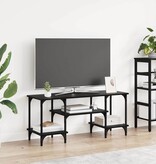 VidaXL TV-kast Zwart Eiken 102 x 35 x 45,5 cm Gemonteerd hout en ijzer