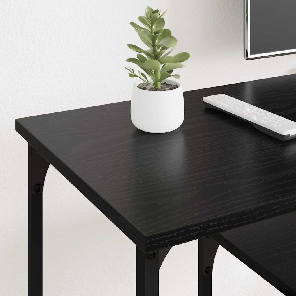 VidaXL TV-kast Zwart Eiken 102 x 35 x 45,5 cm Gemonteerd hout en ijzer