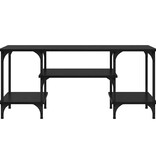 VidaXL TV-kast Zwart Eiken 102 x 35 x 45,5 cm Gemonteerd hout en ijzer