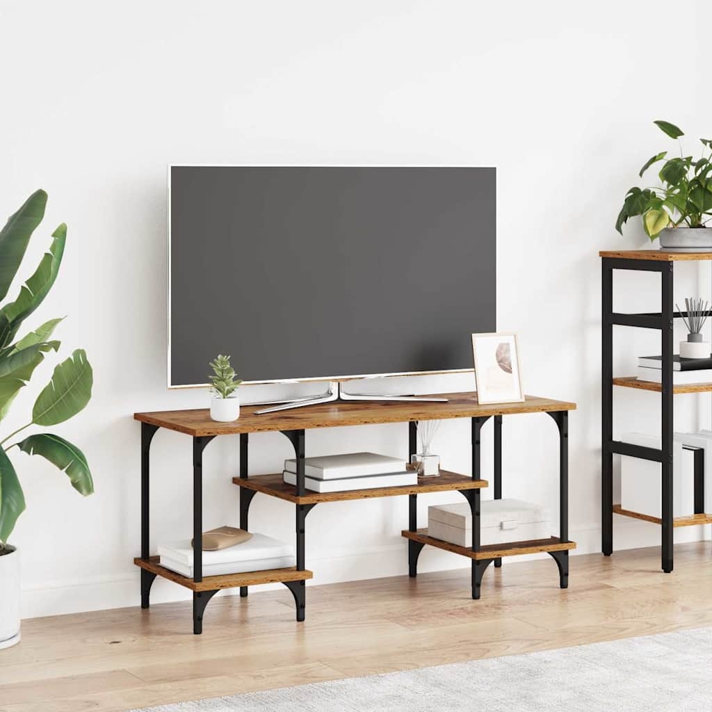 VidaXL TV-kast Oud Hout 102 x 35 x 45,5 cm Gemonteerd hout en ijzer