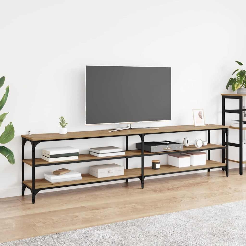 VidaXL TV-kast Artisan Eiken 200 x 30 x 50 cm Gemonteerd hout en ijzer