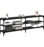 VidaXL TV-kast Zwart Eiken 160 x 30 x 50 cm Gemonteerd hout en ijzer