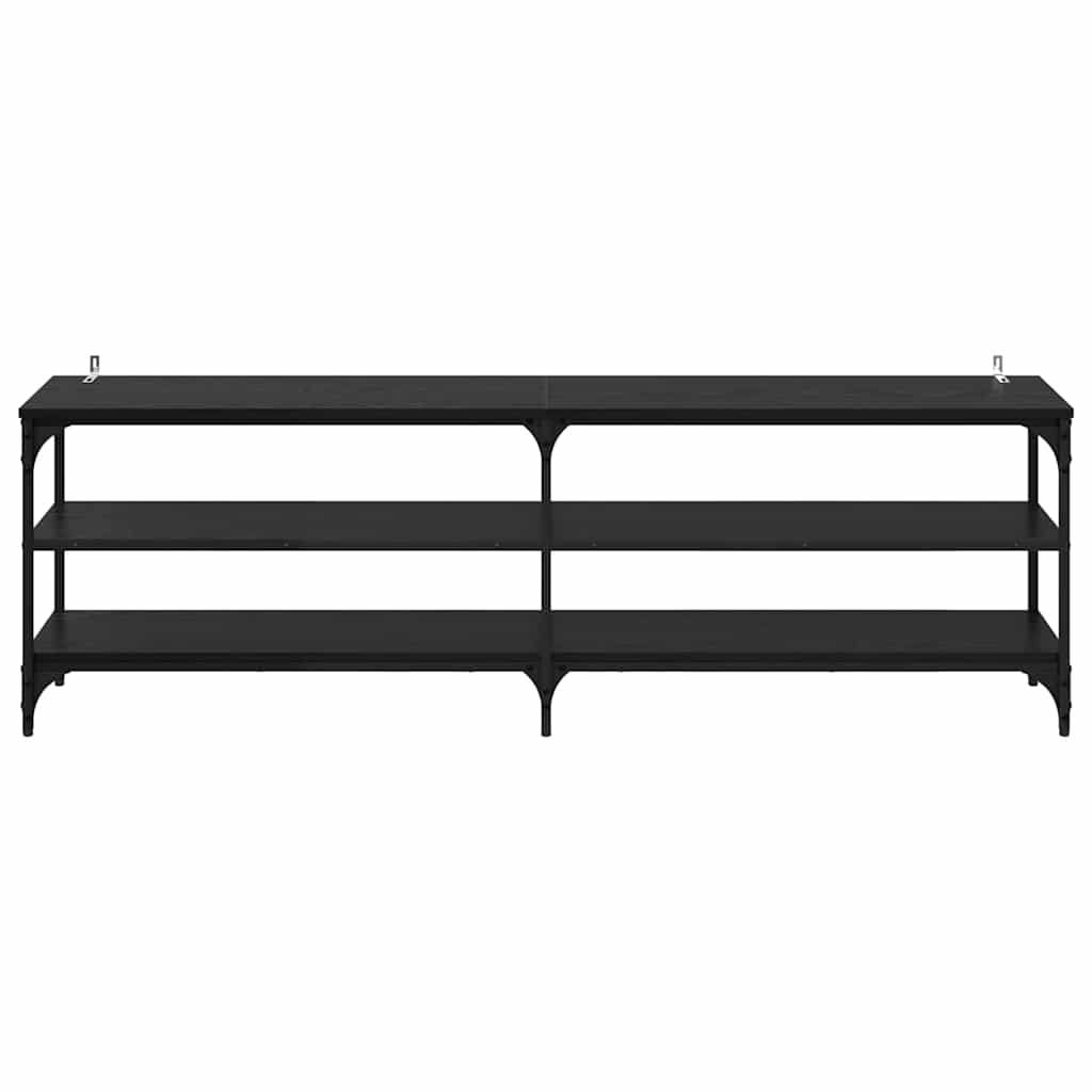 VidaXL TV-kast Zwart Eiken 160 x 30 x 50 cm Gemonteerd hout en ijzer