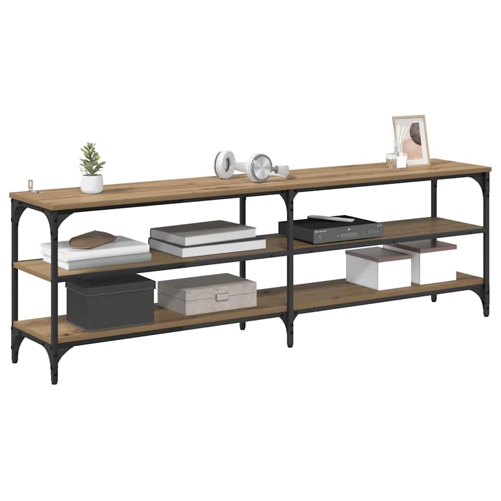 VidaXL TV-kast Artisan Eiken 160 x 30 x 50 cm Gemonteerd hout en ijzer
