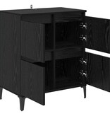 VidaXL Dressoir Zwart Eiken 60 x 35 x 70 cm Gemonteerd hout en ijzer