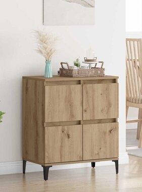 VidaXL Dressoir Artisan Eiken 60 x 35 x 70 cm Gemonteerd hout en ijzer