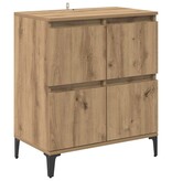 VidaXL Dressoir Artisan Eiken 60 x 35 x 70 cm Gemonteerd hout en ijzer