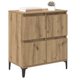 VidaXL Dressoir Artisan Eiken 60 x 35 x 70 cm Gemonteerd hout en ijzer