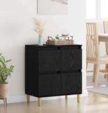 VidaXL Dressoir Zwart Eiken 60 x 35 x 70 cm Bewerkt hout