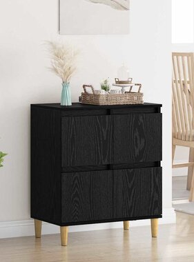 VidaXL Dressoir Zwart Eiken 60 x 35 x 70 cm Bewerkt hout