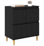 VidaXL Dressoir Zwart Eiken 60 x 35 x 70 cm Bewerkt hout
