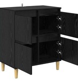 VidaXL Dressoir Zwart Eiken 60 x 35 x 70 cm Bewerkt hout