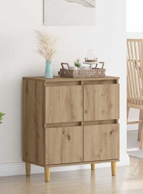VidaXL Dressoir Artisan Eiken 60 x 35 x 70 cm Bewerkt hout
