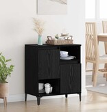 VidaXL Dressoir Zwart eiken 60 x 35 x 70 cm Bewerkt hout