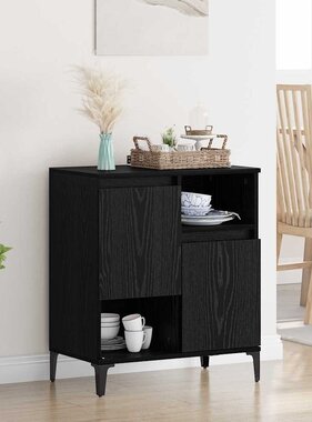 VidaXL Dressoir Zwart eiken 60 x 35 x 70 cm Bewerkt hout