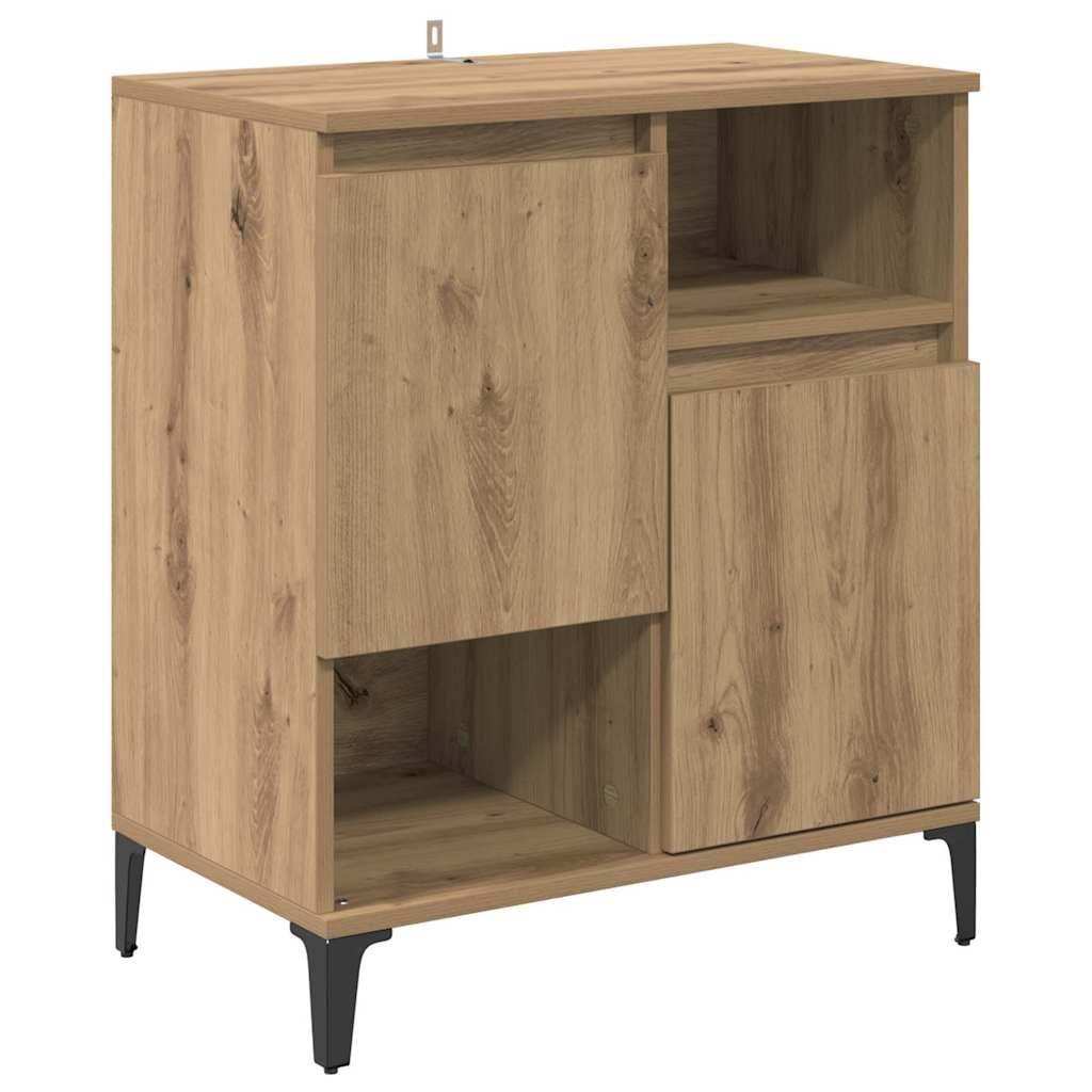 VidaXL Dressoir artisanaal eikenkleurig 60 x 35 x 70 cm Bewerkt hout