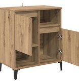VidaXL Dressoir artisanaal eikenkleurig 60 x 35 x 70 cm Bewerkt hout