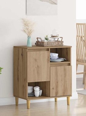 VidaXL Dressoir artisanaal eikenkleurig 35 x 60 x 70 cm Bewerkt hout