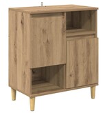 VidaXL Dressoir artisanaal eikenkleurig 35 x 60 x 70 cm Bewerkt hout