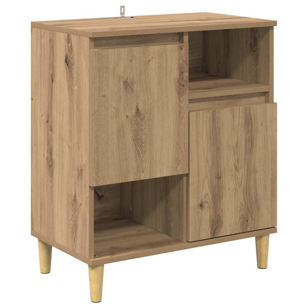 VidaXL Dressoir artisanaal eikenkleurig 35 x 60 x 70 cm Bewerkt hout