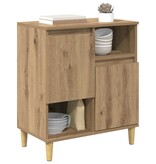 VidaXL Dressoir artisanaal eikenkleurig 35 x 60 x 70 cm Bewerkt hout