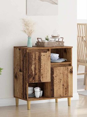 VidaXL Dressoir Oud hout 35 x 60 x 70 cm Bewerkt hout
