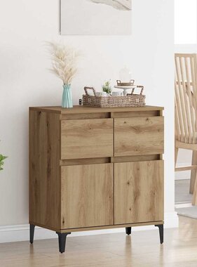 VidaXL Dressoir Artisan Eiken 60 x 35 x 70 cm Gemonteerd hout en ijzer