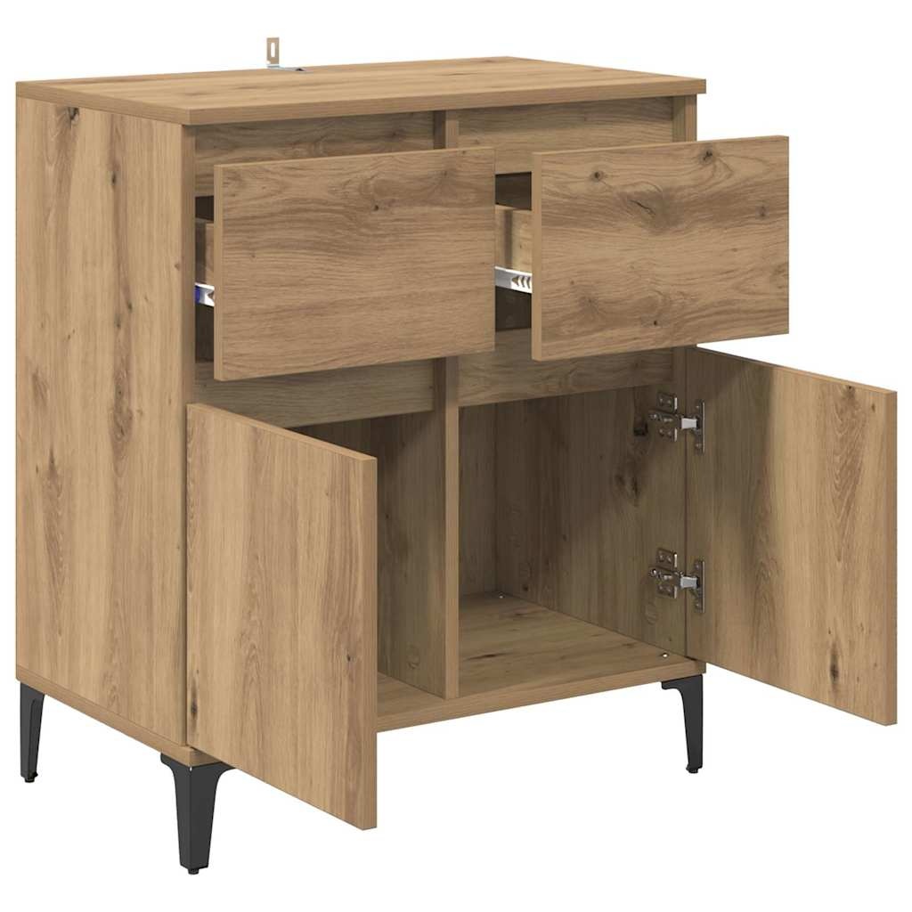 VidaXL Dressoir Artisan Eiken 60 x 35 x 70 cm Gemonteerd hout en ijzer
