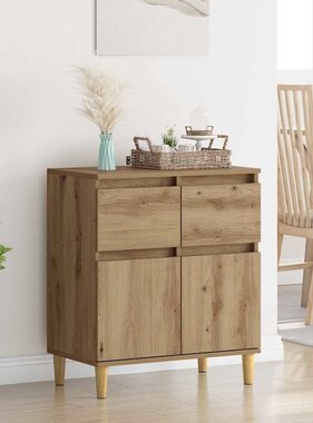 VidaXL Dressoir met lade Artisan Eiken 60 x 35 x 70 cm Bewerkt hout