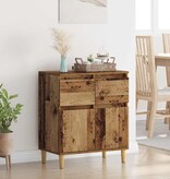 VidaXL Dressoir met lade Oud Hout 60 x 35 x 70 cm Bewerkt hout