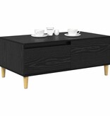 VidaXL Salontafel met lade Zwart Eiken 90 x 50 x 35 cm Bewerkt hout