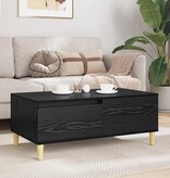 VidaXL Salontafel met lade Zwart Eiken 90 x 50 x 35 cm Bewerkt hout