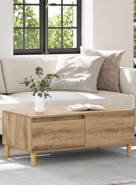 VidaXL Salontafel met lade Artisan Eiken 90 x 50 x 35 cm Bewerkt hout
