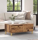 VidaXL Salontafel met lade Oud Hout 90 x 50 x 35 cm Bewerkt hout