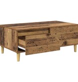 VidaXL Salontafel met lade Oud Hout 90 x 50 x 35 cm Bewerkt hout