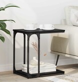 VidaXL Bijzettafel met plank Zwart Eiken 50 x 35 x 52 cm Bewerkt hout